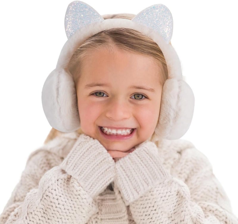 KEEPFLY Store Kids Girls Winter Earmuffs Warm Cute Plush Cat Ears Muffs Toddler Boys Ear Warmer Outdoor Ear Covers - Image 2